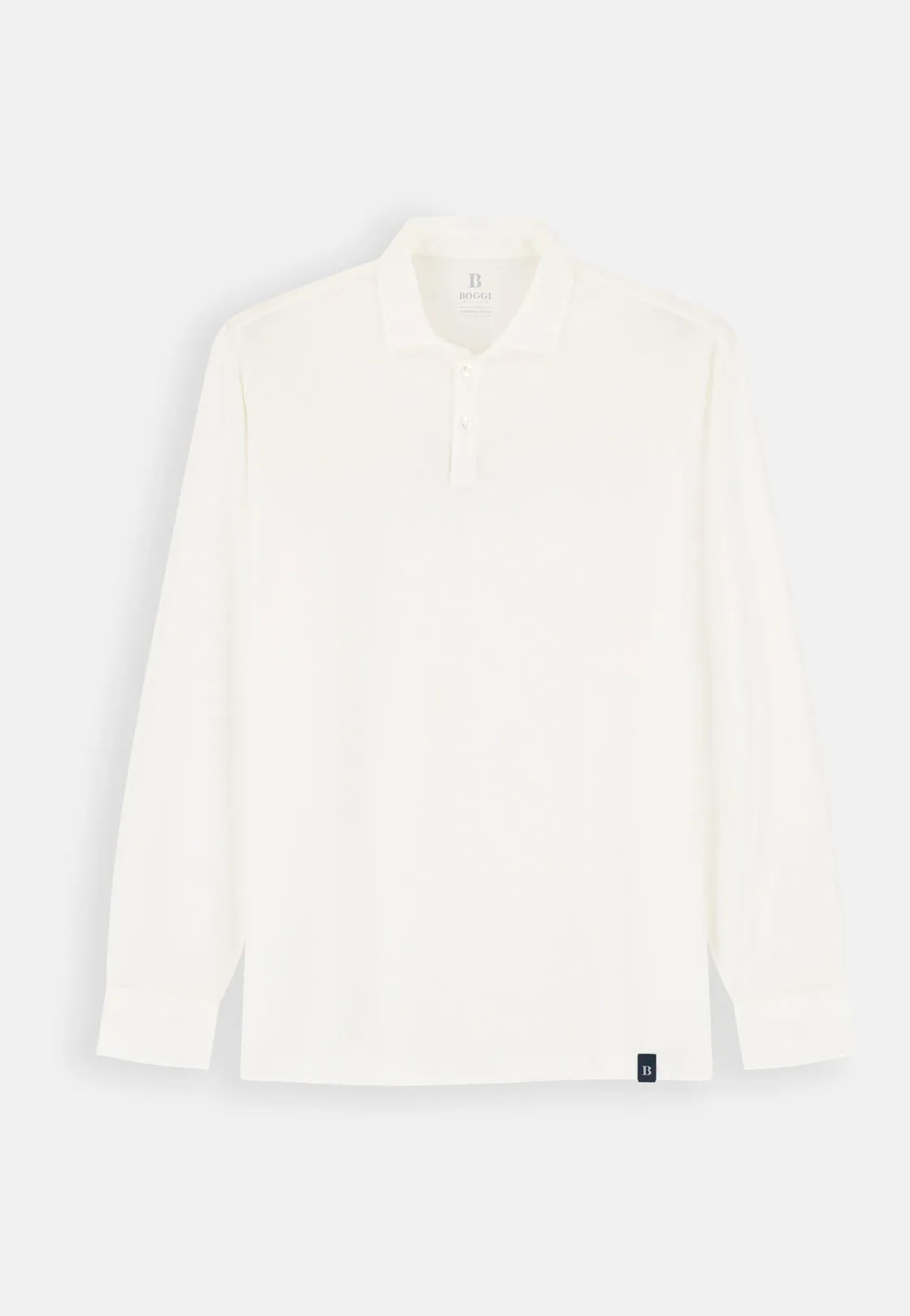 Boggi, Polo In Jersey Di Cotone Pima Regular Fit Manica Lunga, Uomo, Bianco, Taglia: XS - immagine 5