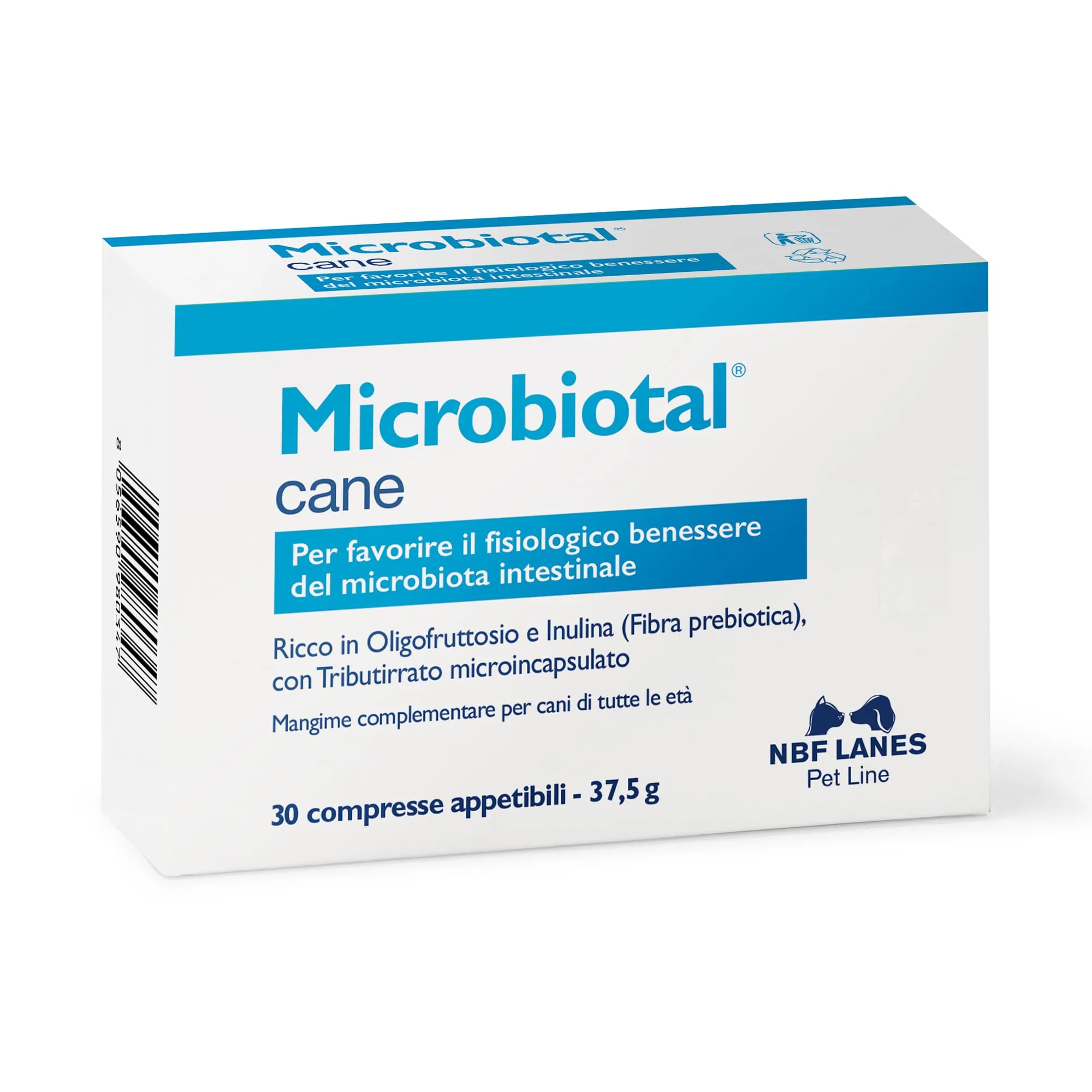 NBF Lanes | Microbiotal Cane, 30 Compresse Appetibili, per Favorire il Fisiologico Benessere del Microbiota Intestinale - immagine 1