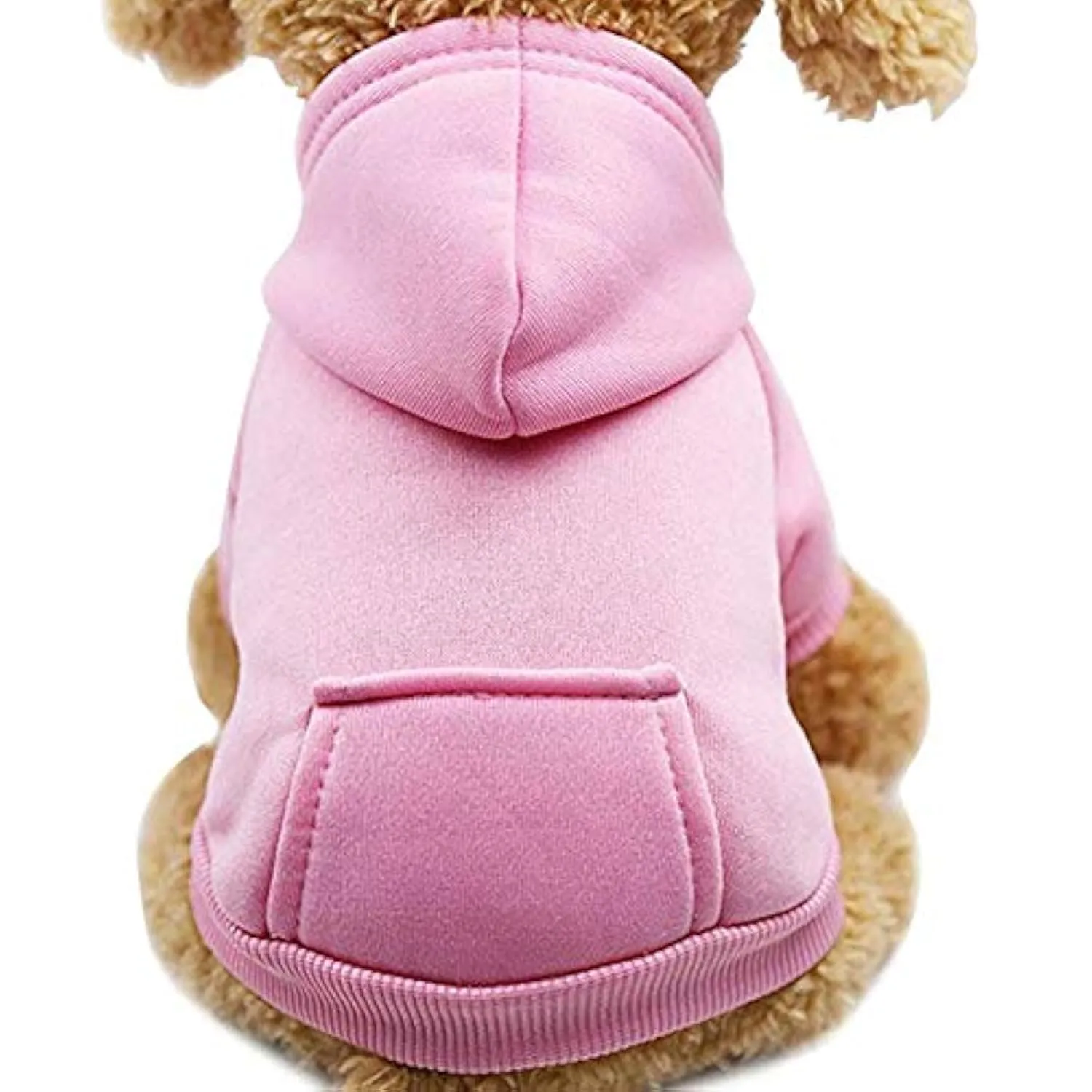 Idepet Felpa con Cappuccio per Cane Animale Domestico Autunno Inverno Cappotto Caldo Vestiti per Cani in Cotone Tinta Unita con Tasca Tuta da Cane Pullover Outdoor per Cani di Piccola Taglia - immagine 1