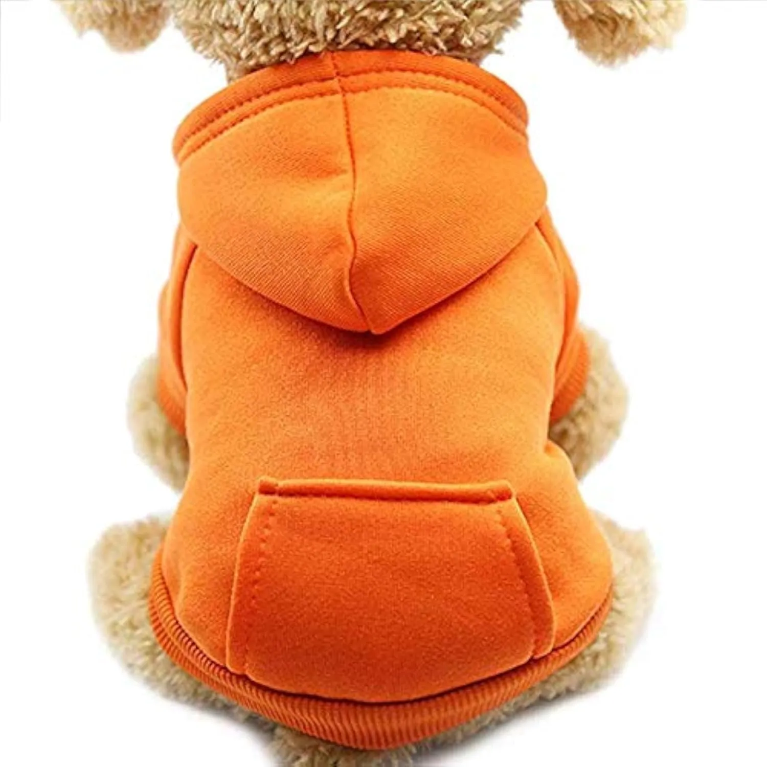 Idepet Felpa con Cappuccio per Cane Animale Domestico Autunno Inverno Cappotto Caldo Vestiti per Cani in Cotone Tinta Unita con Tasca Tuta da Cane Pullover Outdoor per Cani di Piccola Taglia - immagine 1