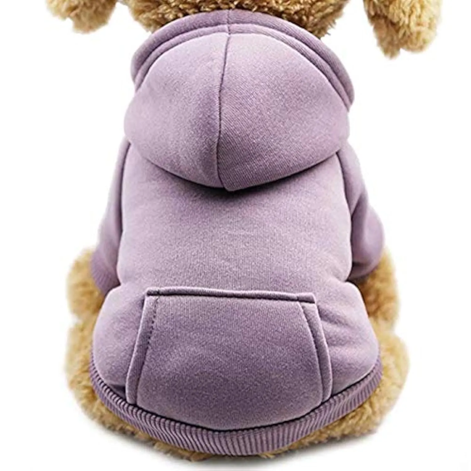 Idepet Felpa con Cappuccio per Cane Animale Domestico Autunno Inverno Cappotto Caldo Vestiti per Cani in Cotone Tinta Unita con Tasca Tuta da Cane Pullover Outdoor per Cani di Piccola Taglia - immagine 1