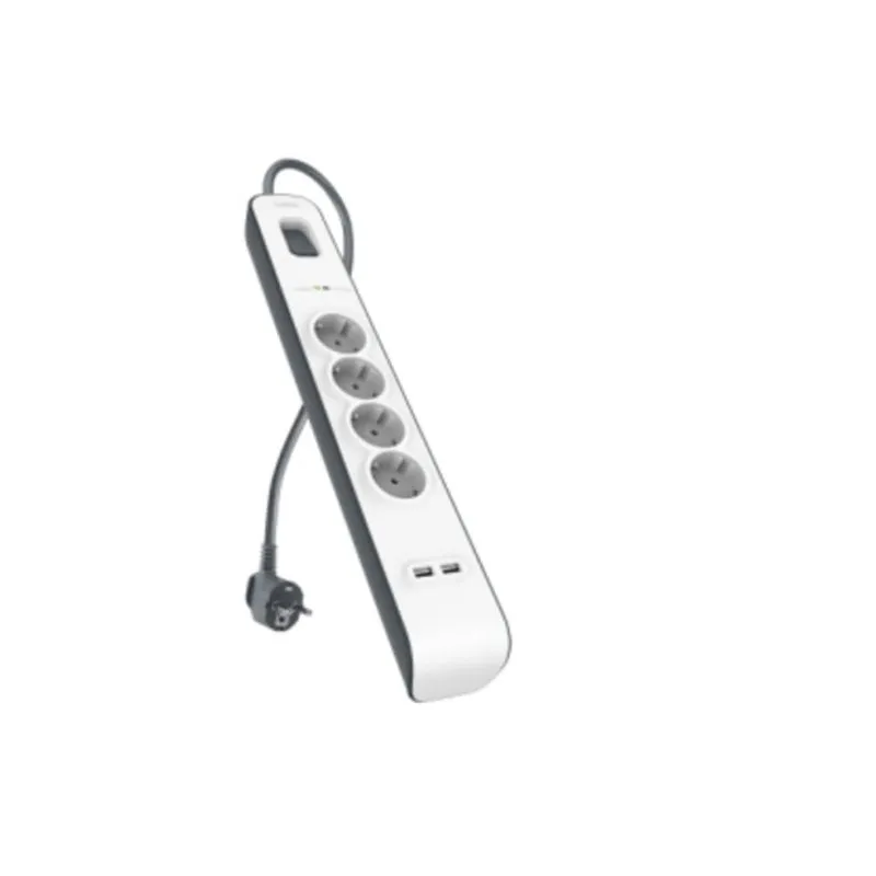 Multipresa Belkin BSV401CA2M 4 prese Tipo E 2 USB-A con protezione e interruttore - immagine 1