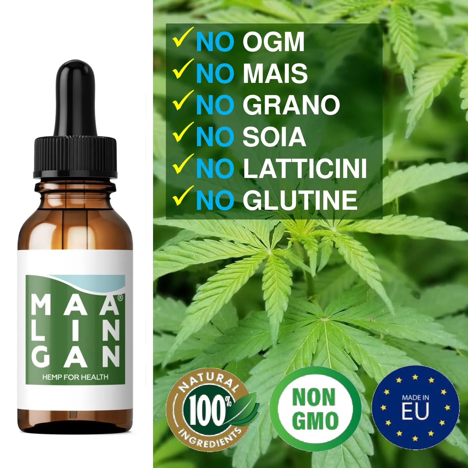 MAALINGAN® Olio di Canapa Calmante Forte per Cani e Gatti | Integratore Articolazioni | Tranquillante Contro Stress e Ansia | Gocce 100% Vegetali uso Veterinario | Omega 3, 8 Selenio | 1000MG 30ML - immagine 5