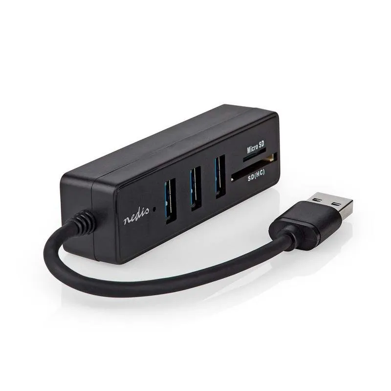 Hub Nedis 5 porte USB 3.2 Gen 1 modello CCGB61250BK01 lettore SD/MicroSD - immagine 1