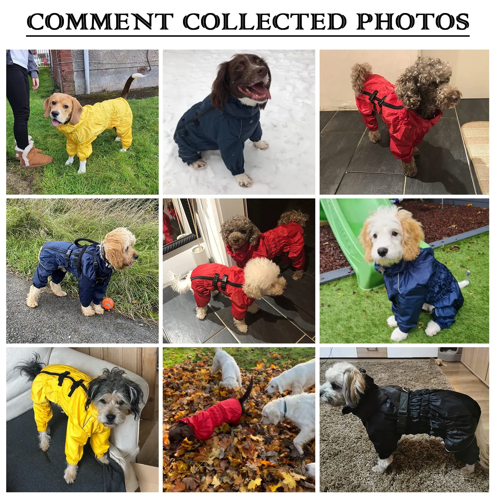 Geyecete - 1/2 zampe pantaloni tuta impermeabile per cani, 4 gambe riflettente pioggia impermeabile Gear per cani, Con cerniera e fibbia, per cuccioli piccolo e medio-Rosso-M - immagine 6