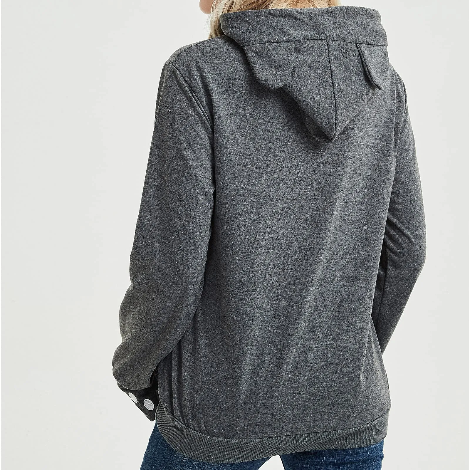 AMOYUN Donna Felpa con Tasca Moda Felpa con Cappuccio Sweatshirt Tasca Porta Gatti Cani E Animali Hoody Moda Felpe Casual Carrier Top Canguro Animale Domestico Cane Gatto Marsupio Grande con Cappotto - immagine 3
