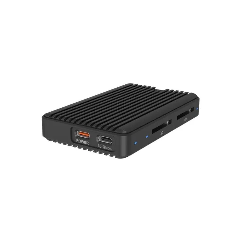 Box SSD ICY BOX IB-CR602M-C31 M.2 Alluminio Nero USB-C SD 4.0 NVMe SATA - immagine 1