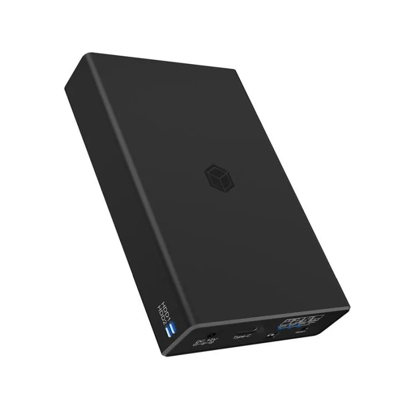 Box ICY BOX IB-RD2253-C31 2.5" Alluminio Plastica Nero USB-C RAID - immagine 1