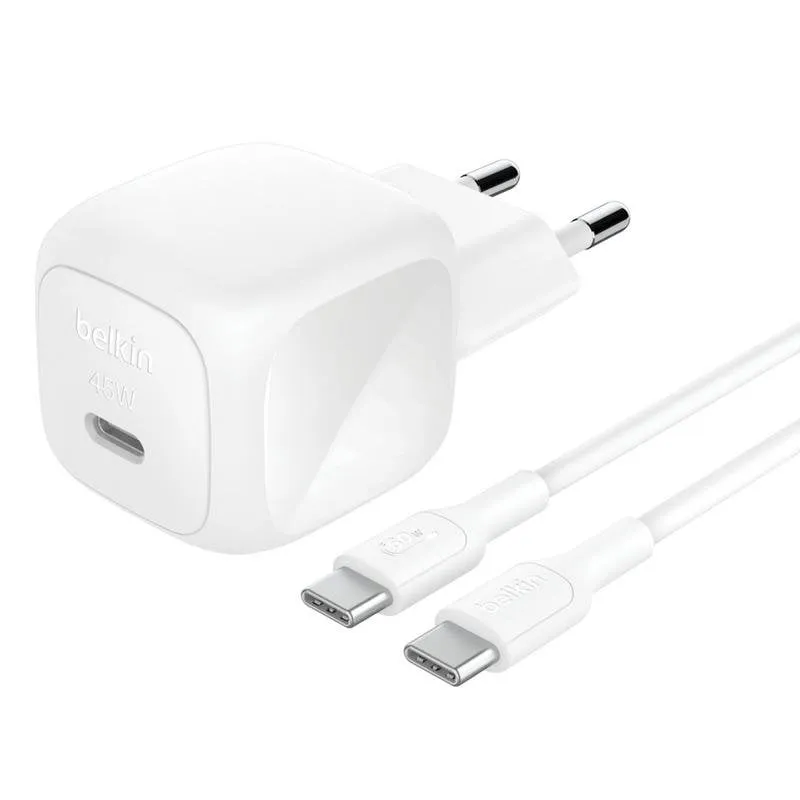 Caricatore Belkin WCA013kq1MWH-B6 USB-C 45W Power Delivery Bianco 1m - immagine 1