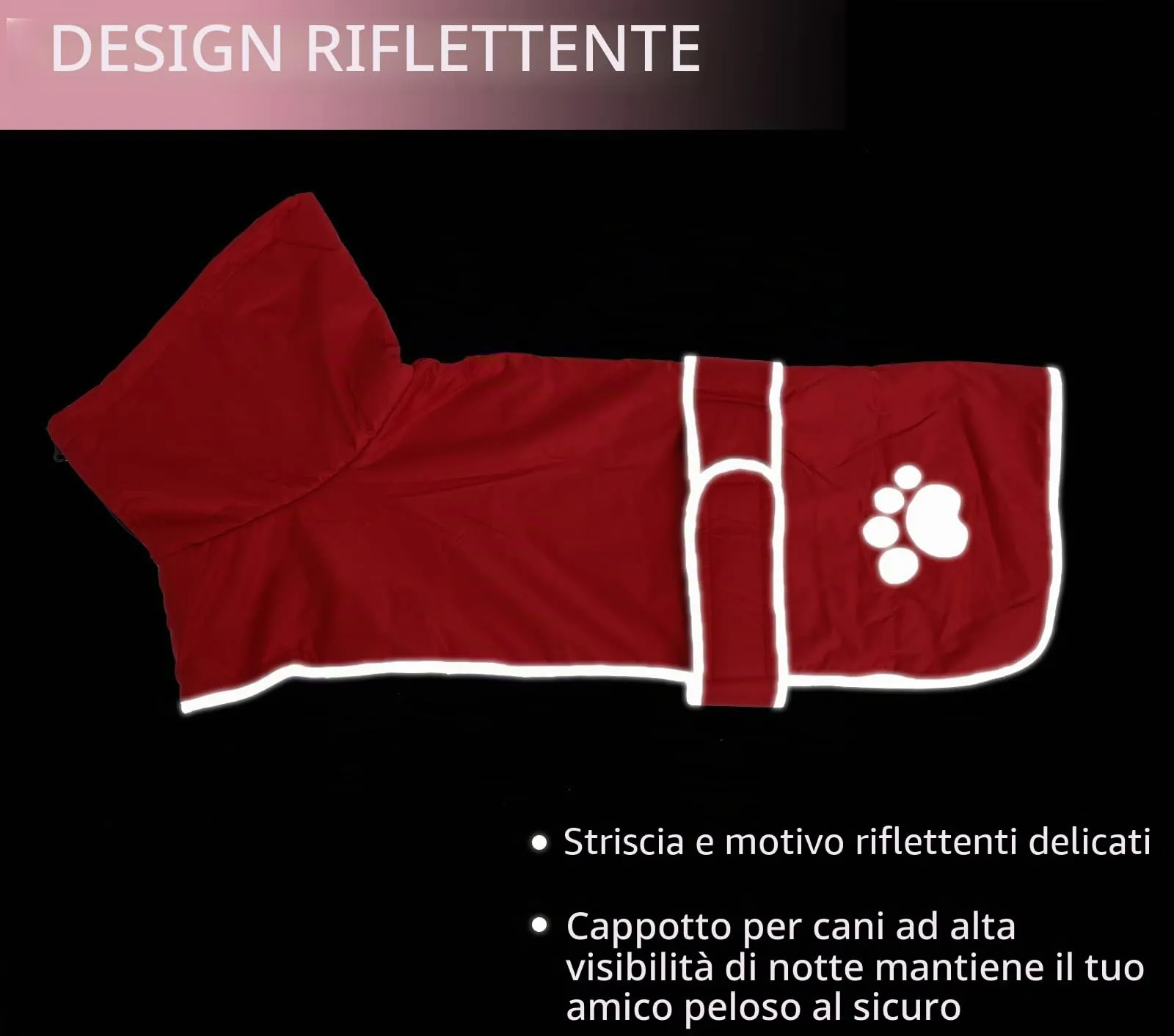 Geyecete -Invernale Cappotto per cane bassotti, con fodera in pile polare,impermeabile abbigliamento da esterni con Foro per Imbracatura,Giacca per cani piccola y media-Rosso-M - immagine 4
