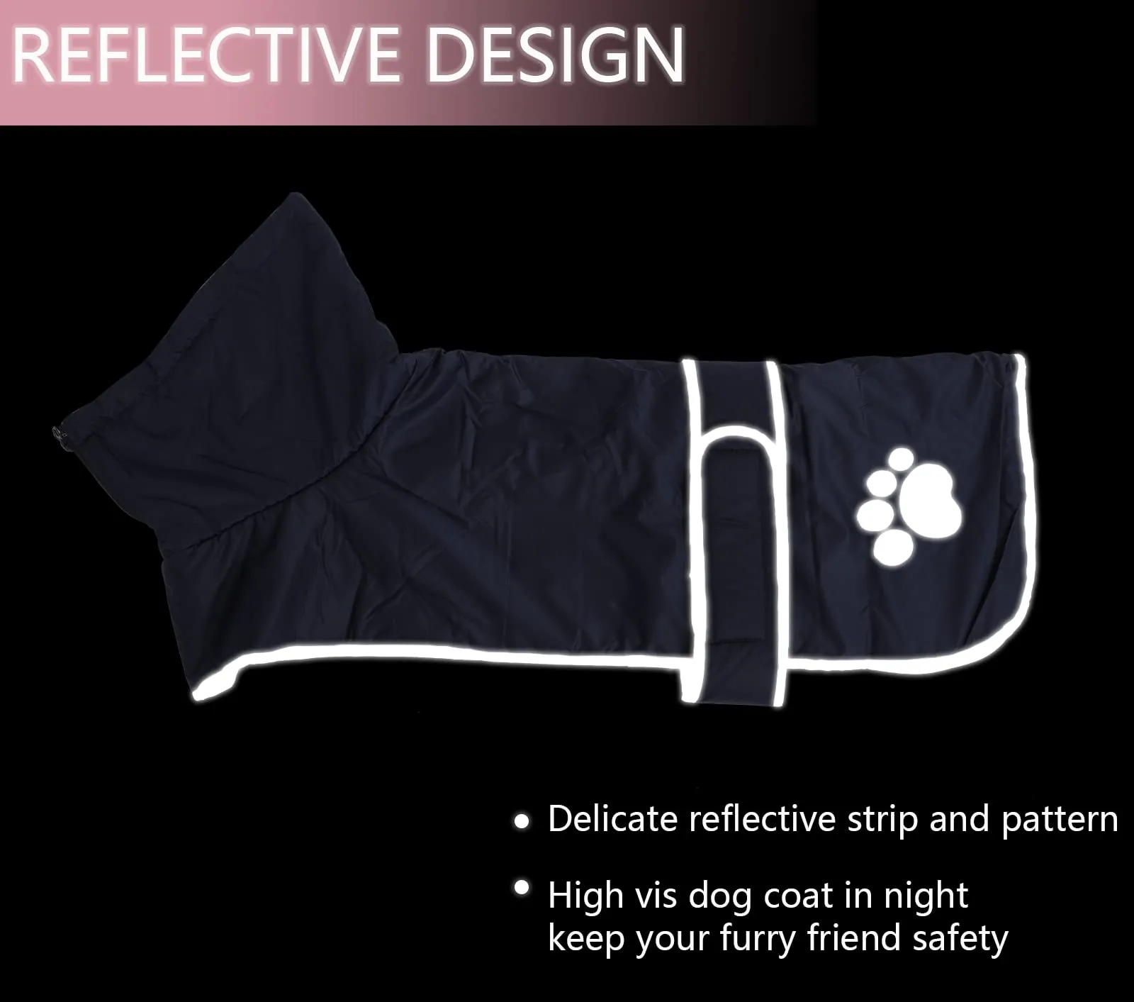Geyecete -Invernale Cappotto per cane bassotti, con fodera in pile polare,impermeabile abbigliamento da esterni con Foro per Imbracatura,Giacca per cani piccola y media-Blu Navy-XL - immagine 4