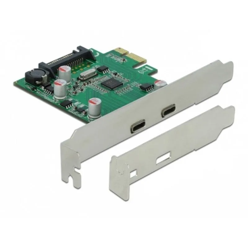 Scheda PCI Express DeLock 90493 2x USB-C 5 Gbps VIA VL805 Low Profile - immagine 1