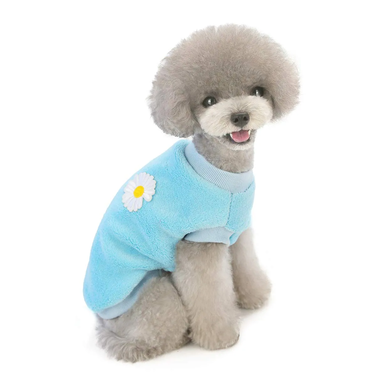 Cane Maglione Cane Vestiti in Pile Cane Maglione di Lana Inverno Caldo Sudore Camicia Fiore Pigiama Maglione in Pile per Piccolo Cane Gatto - immagine 4
