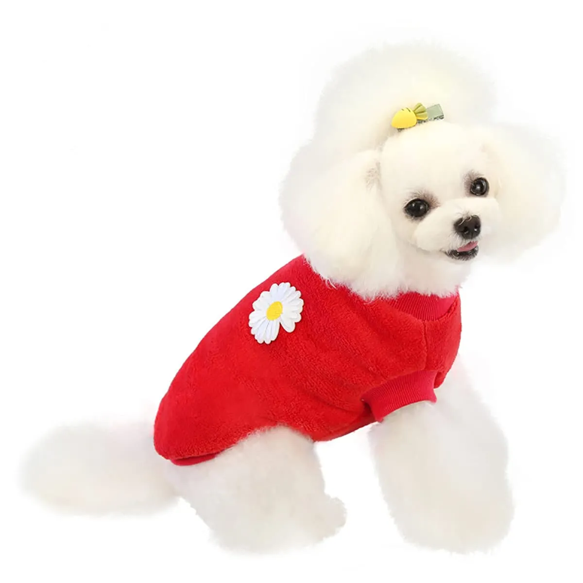 Cane Maglione Cane Vestiti in Pile Cane Maglione di Lana Inverno Caldo Sudore Camicia Fiore Pigiama Maglione in Pile per Piccolo Cane Gatto - immagine 4