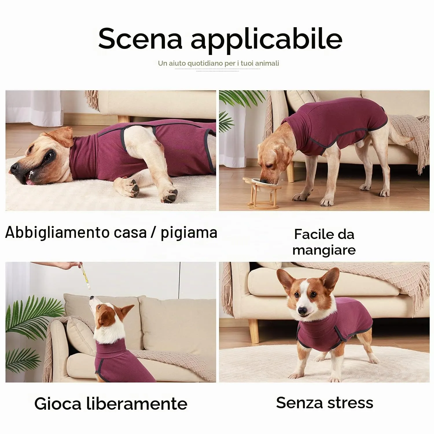 HEYWEAN Felpa per cani Gilet in pile elasticizzato Pullover per cani caldi Pullover per cani di piccola e media taglia Abbigliamento invernale per interni ed esterni - immagine 4