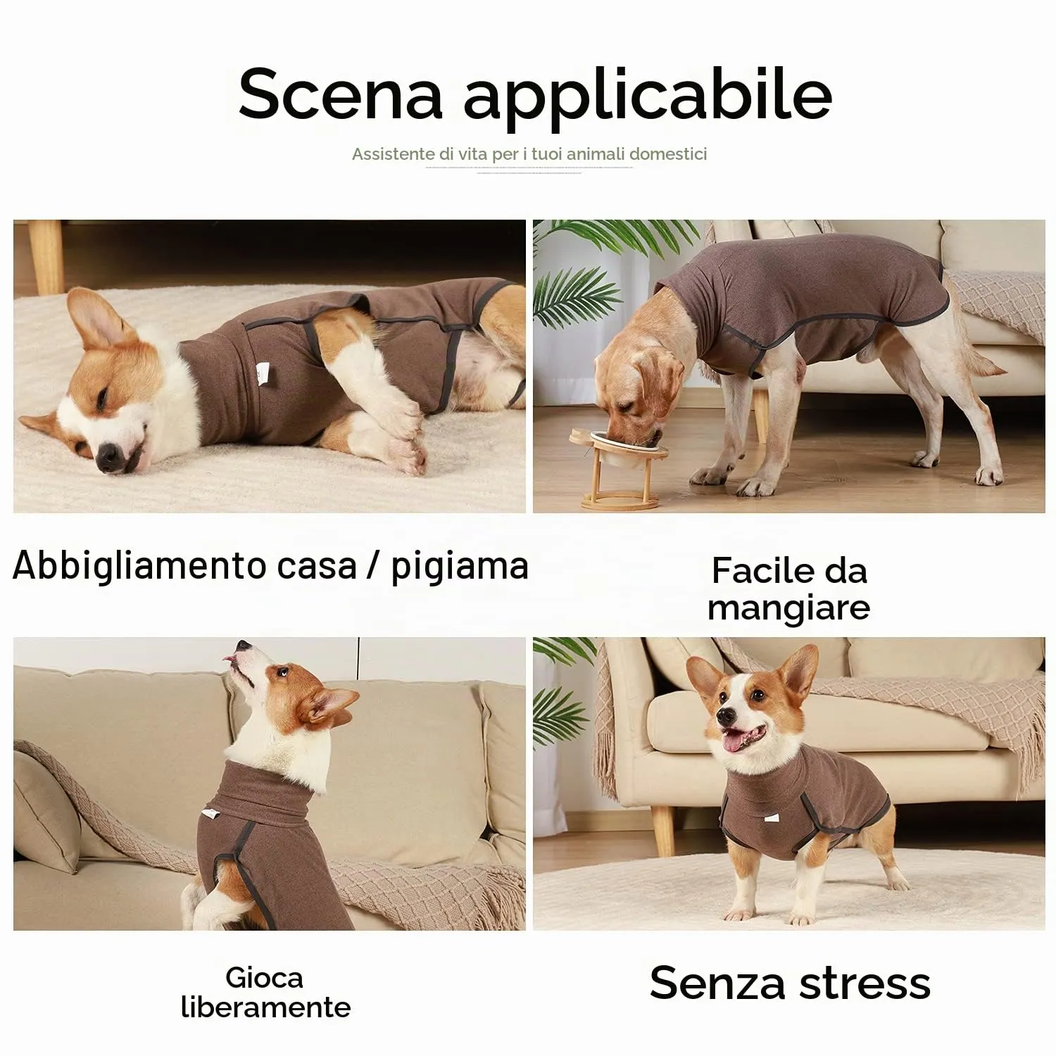 HEYWEAN Felpa per cani Gilet in pile elasticizzato Pullover per cani caldi Pullover per cani di piccola e media taglia Abbigliamento invernale per interni ed esterni - immagine 4