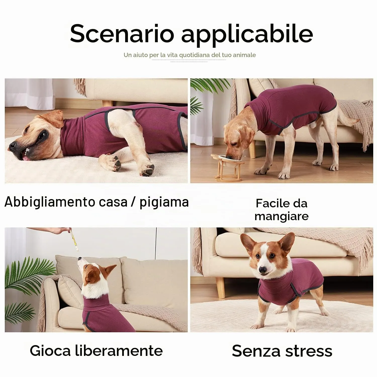 HEYWEAN Felpa per cani Gilet in pile elasticizzato Pullover per cani caldi Pullover per cani di piccola e media taglia Abbigliamento invernale per interni ed esterni - immagine 4
