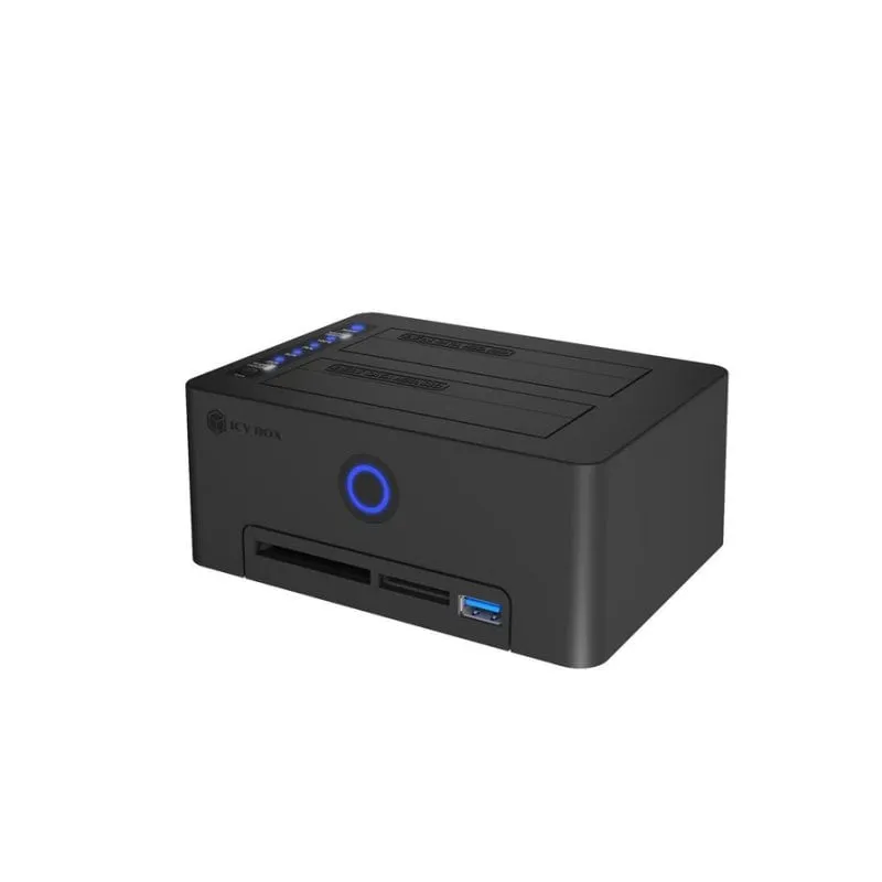 Docking Station ICY BOX IB-1233CL-CR SATA 2,5"/3,5" USB 3.2 Lettore CF/SD Clonazione LED - immagine 1