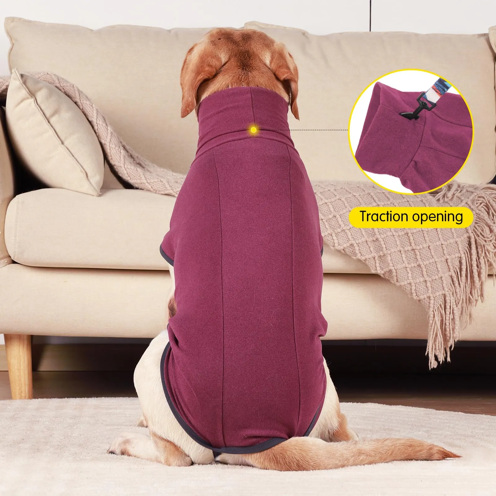 HEYWEAN Felpa per cani Gilet in pile elasticizzato Pullover per cani caldi Pullover per cani di piccola e media taglia Abbigliamento invernale per interni ed esterni - immagine 6