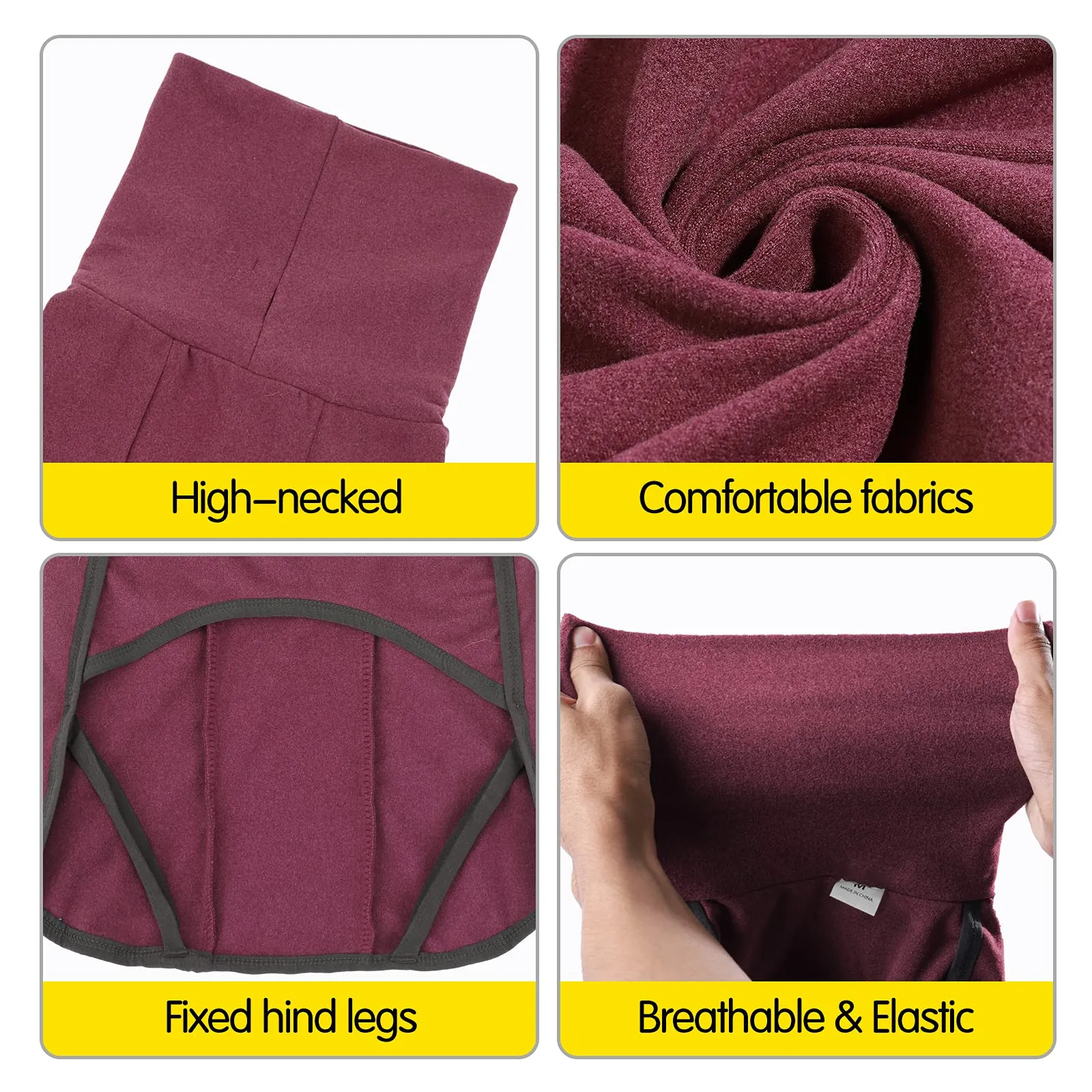 HEYWEAN Felpa per cani Gilet in pile elasticizzato Pullover per cani caldi Pullover per cani di piccola e media taglia Abbigliamento invernale per interni ed esterni - immagine 3