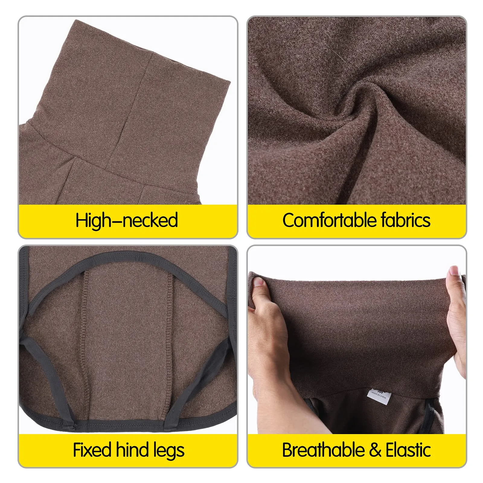 HEYWEAN Felpa per cani Gilet in pile elasticizzato Pullover per cani caldi Pullover per cani di piccola e media taglia Abbigliamento invernale per interni ed esterni - immagine 3