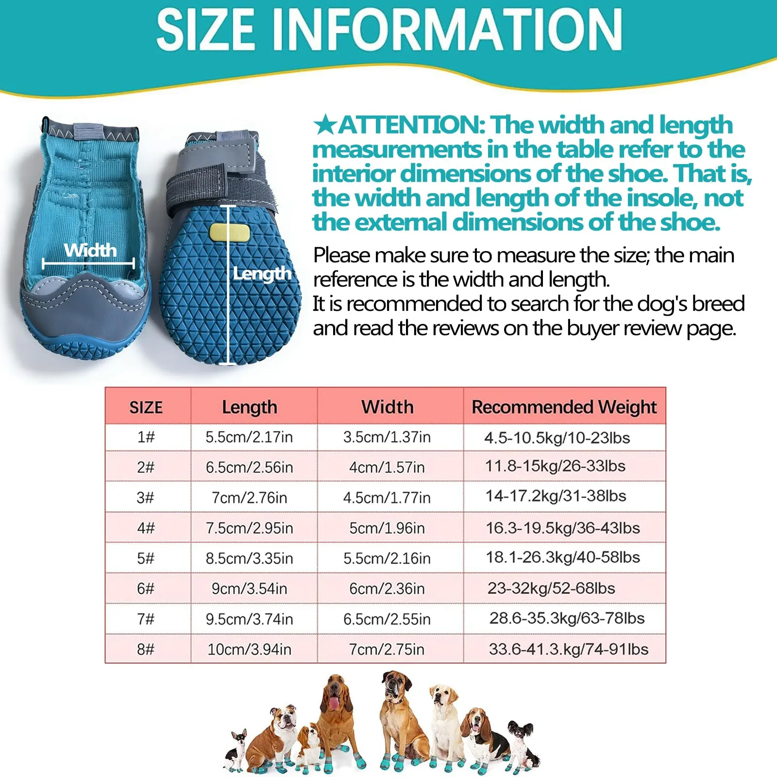 Stivali per Cani, 4pcs Scarpe per Cani Traspirante Antiscivolo con Cinghie Regolabili Riflettenti per Cani Piccola Taglia Media - immagine 4