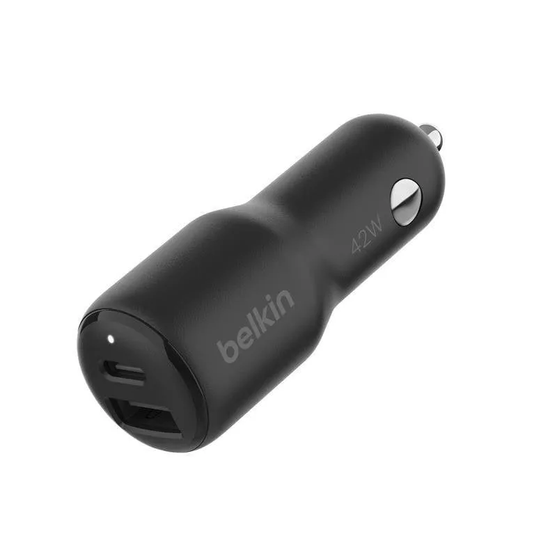 Caricatore per auto Belkin CCB005btBK doppia porta USB-C 30 W e USB-A 12 W ricarica rapida - immagine 1