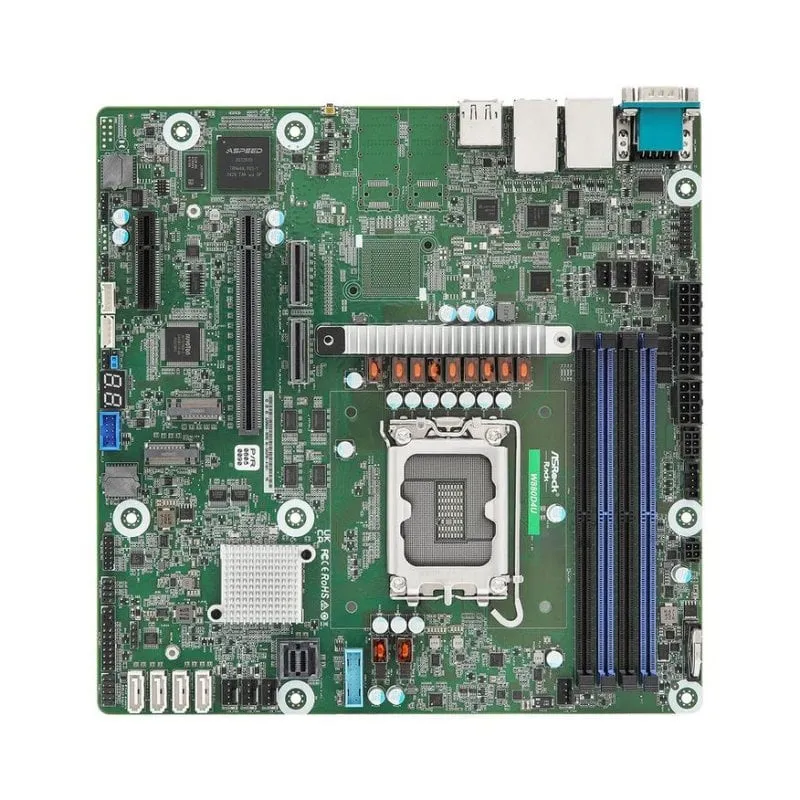 Schede Madri Asrock W880D4U Intel W880 LGA1851 DDR5 Micro ATX AST2600 Server ECC RAID - immagine 1
