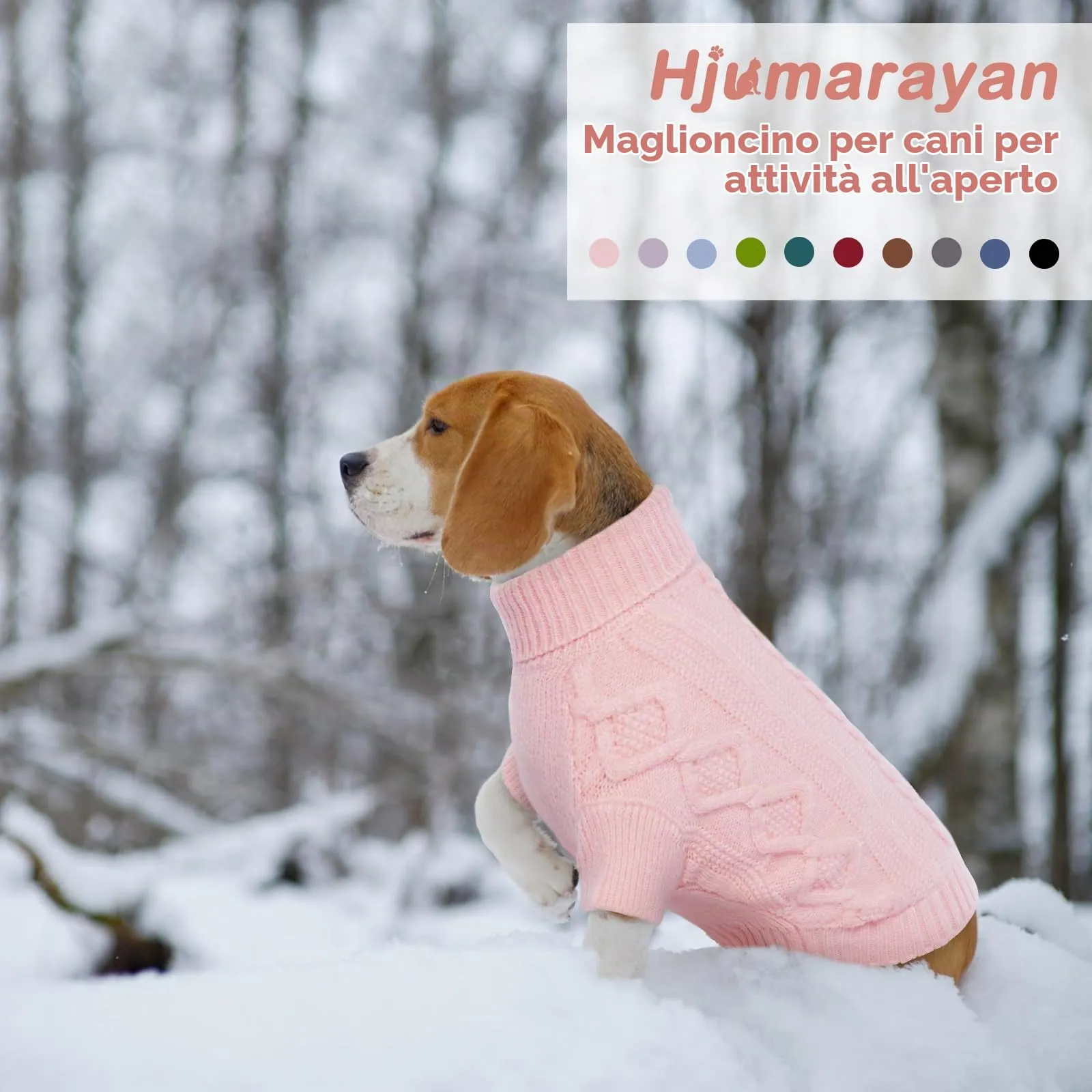 Hjumarayan Maglioncino Cane Taglia Piccola - Semplice & Elegante Con Foro per Guinzaglio, Maglia Termica per Chihuahua (Rosa XS) - immagine 5