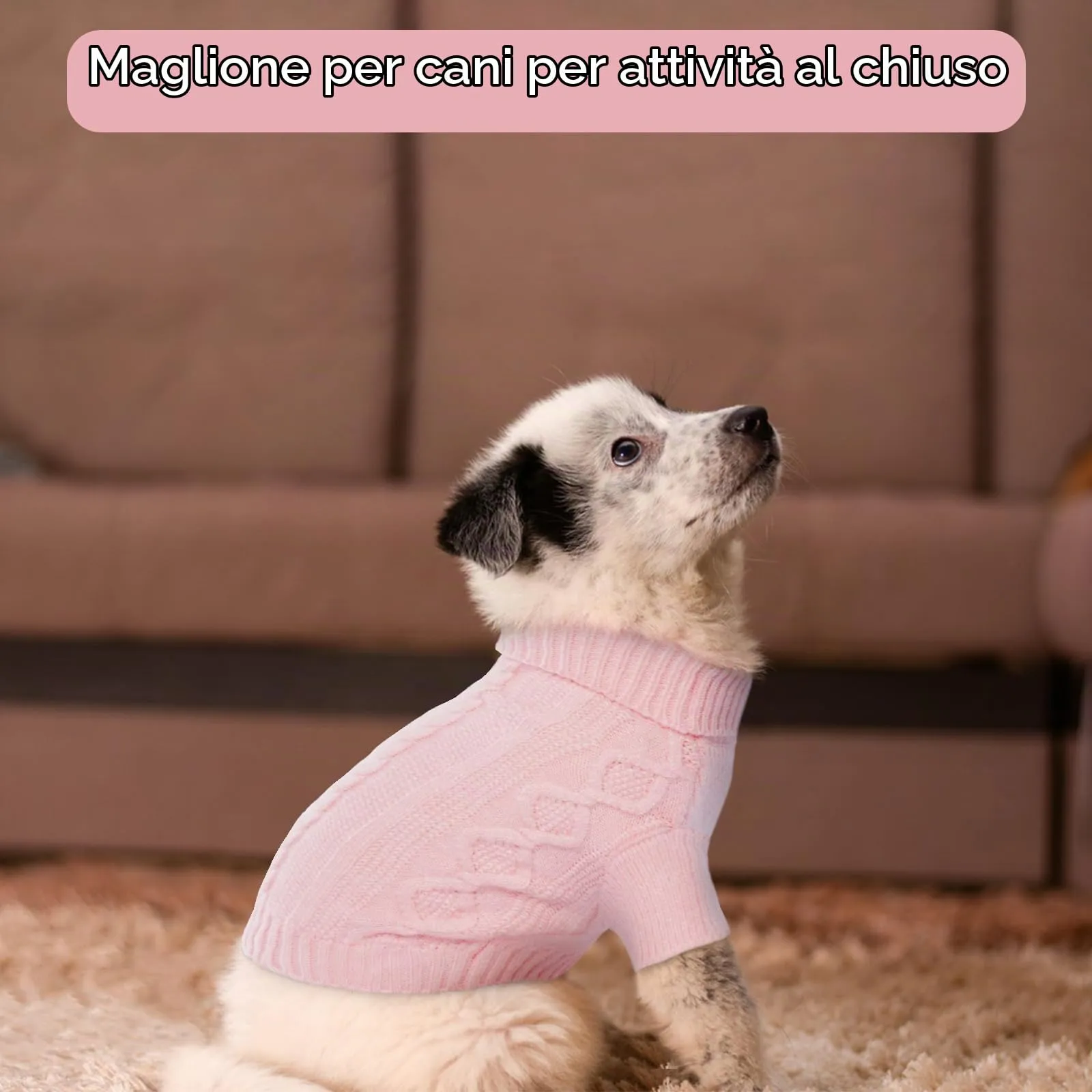 Hjumarayan Maglioncino Cane Taglia Piccola - Semplice & Elegante Con Foro per Guinzaglio, Maglia Termica per Chihuahua (Rosa XS) - immagine 6