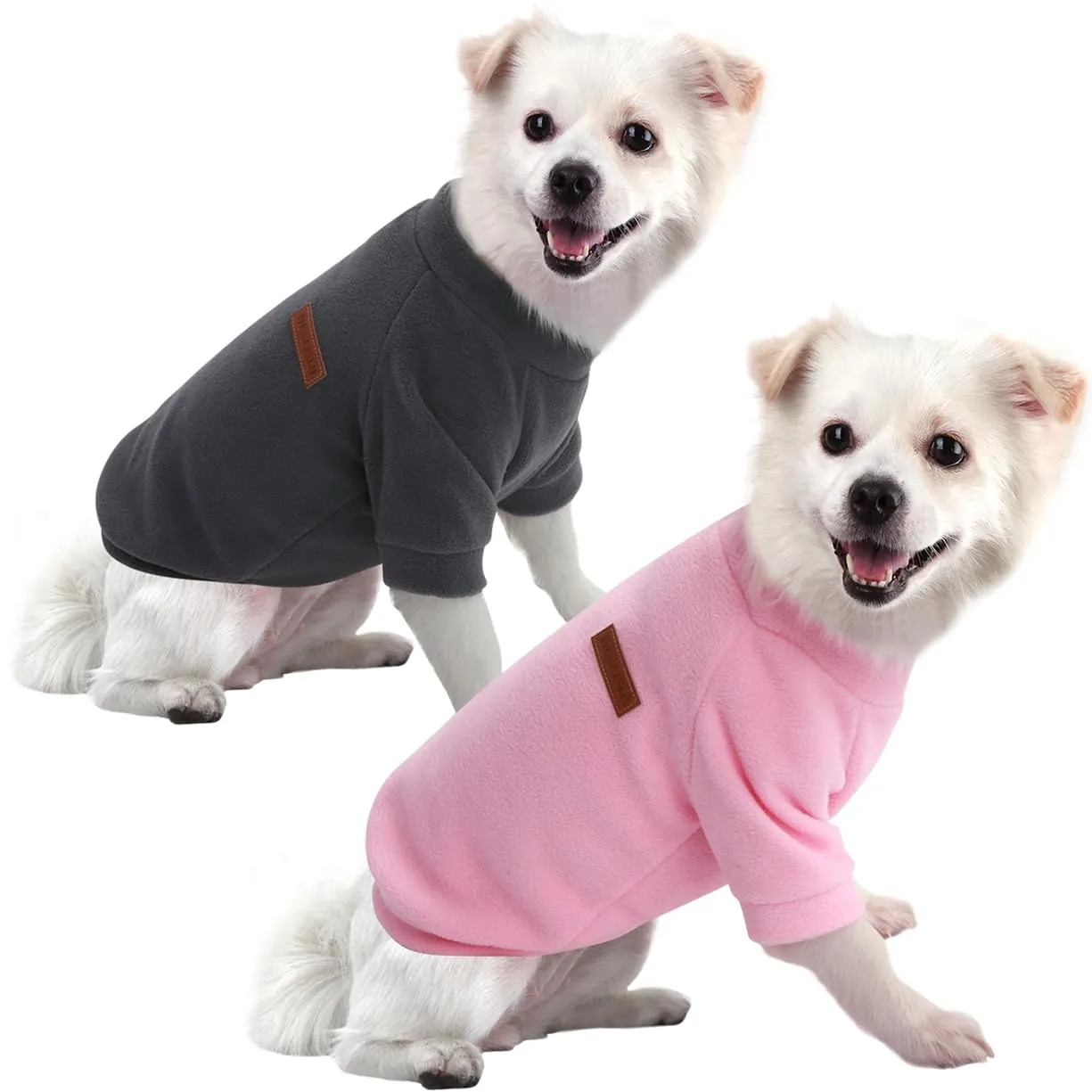 HuaLiSiJi Felpa Cane Pile Felpa per Cani Maglioncino Cane Maglione Chihuahua,Con Una Texture Morbida, Elastico Facile da Indossare e Colori Vivaci (XS,Grigio+Rosa) - immagine 1