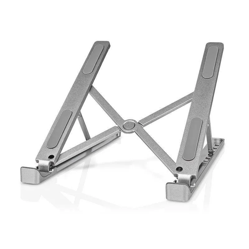 Supporto per portatile Nedis NBSTND100SI alluminio pieghevole regolabile in altezza - immagine 1