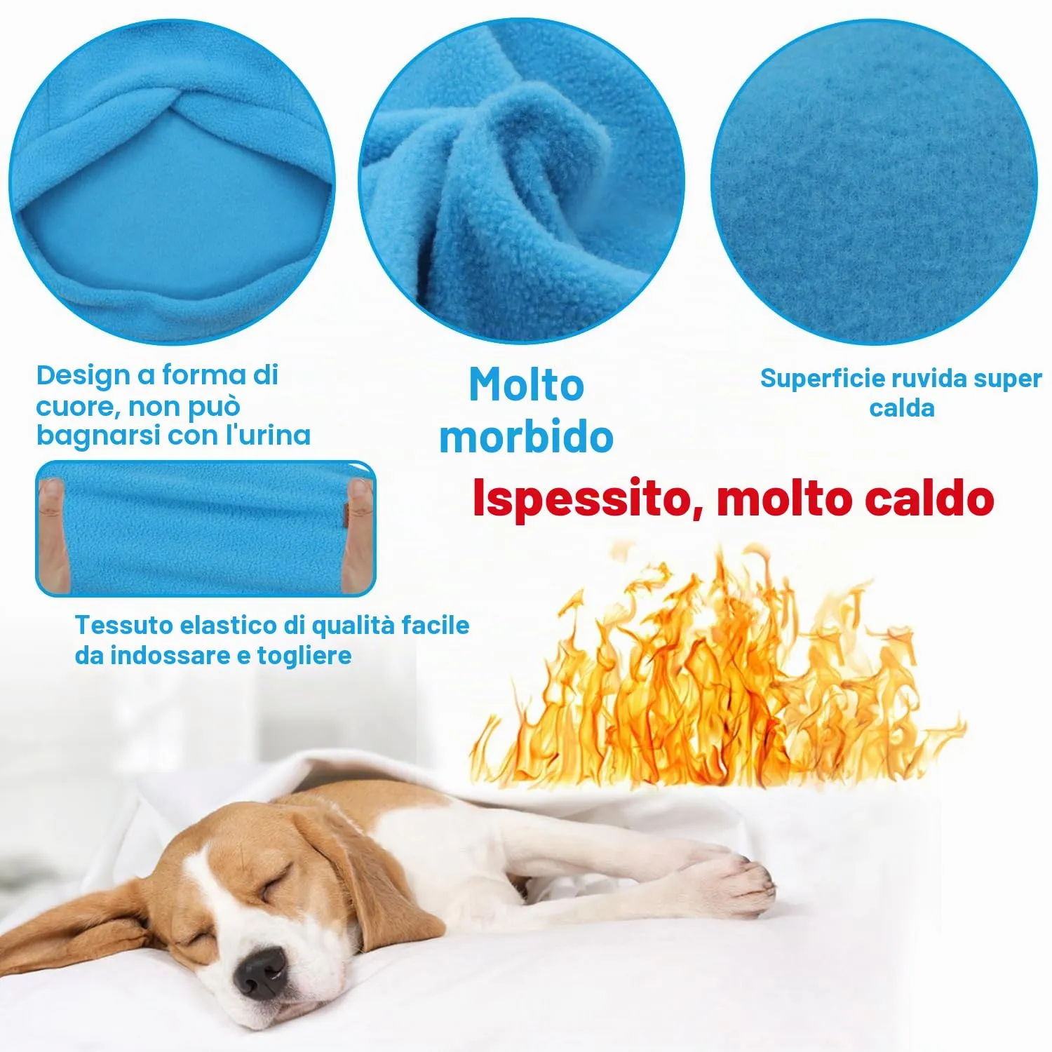 HuaLiSiJi Felpa Cane Pile Felpa per Cani Maglioncino Cane Maglione Chihuahua,Con Una Texture Morbida, Elastico Facile da Indossare e Colori Vivaci (XS, Blu) - immagine 2