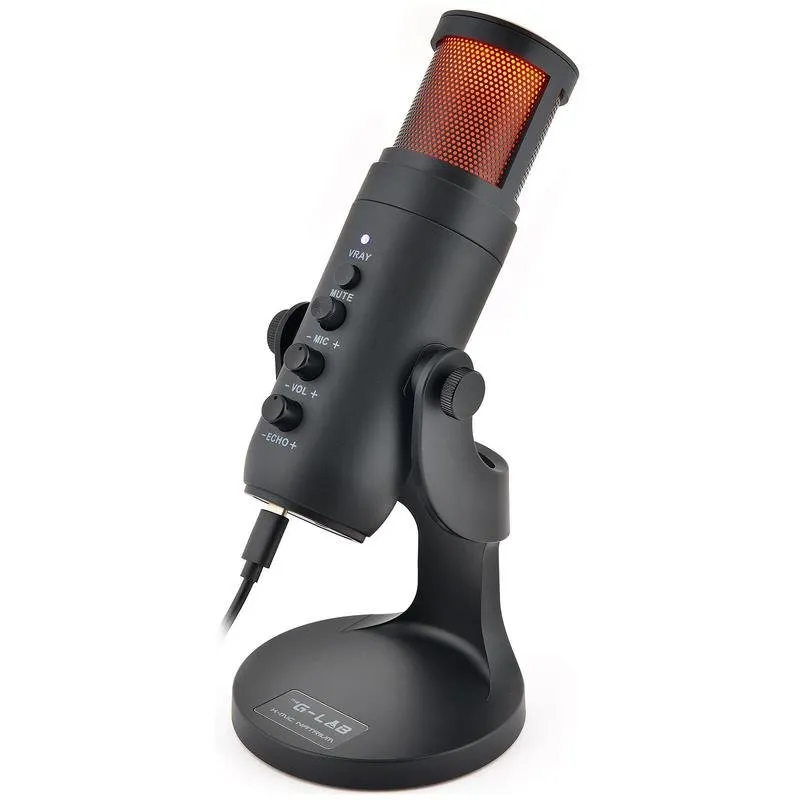 Microfono The G-Lab K-MIC-NATRIUM USB cardioide con controllo volume e retroilluminazione - immagine 1