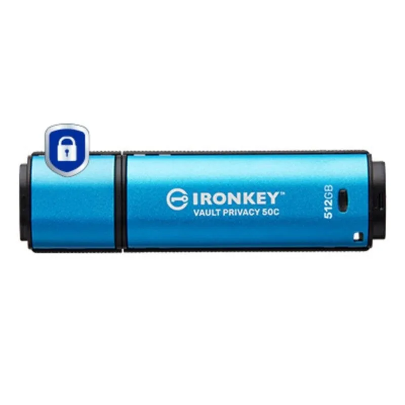 Unità USB Kingston IronKey Vault Privacy 50C 512GB USB-C AES-256 IPX8 - immagine 1