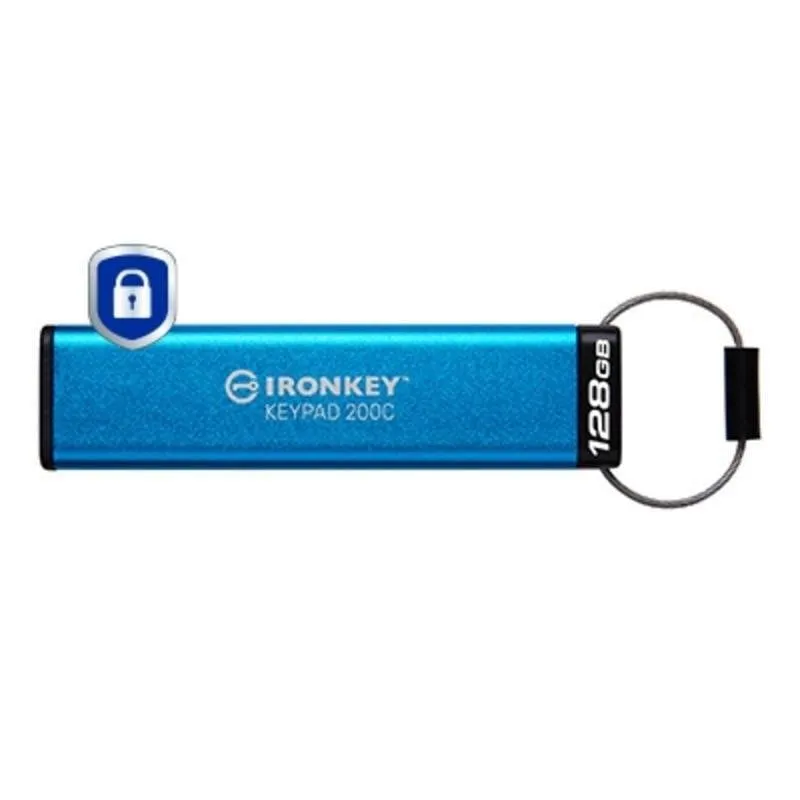 Chiavetta USB Kingston IronKey Keypad 200C 128GB USB-C cifrata IP68 - immagine 1