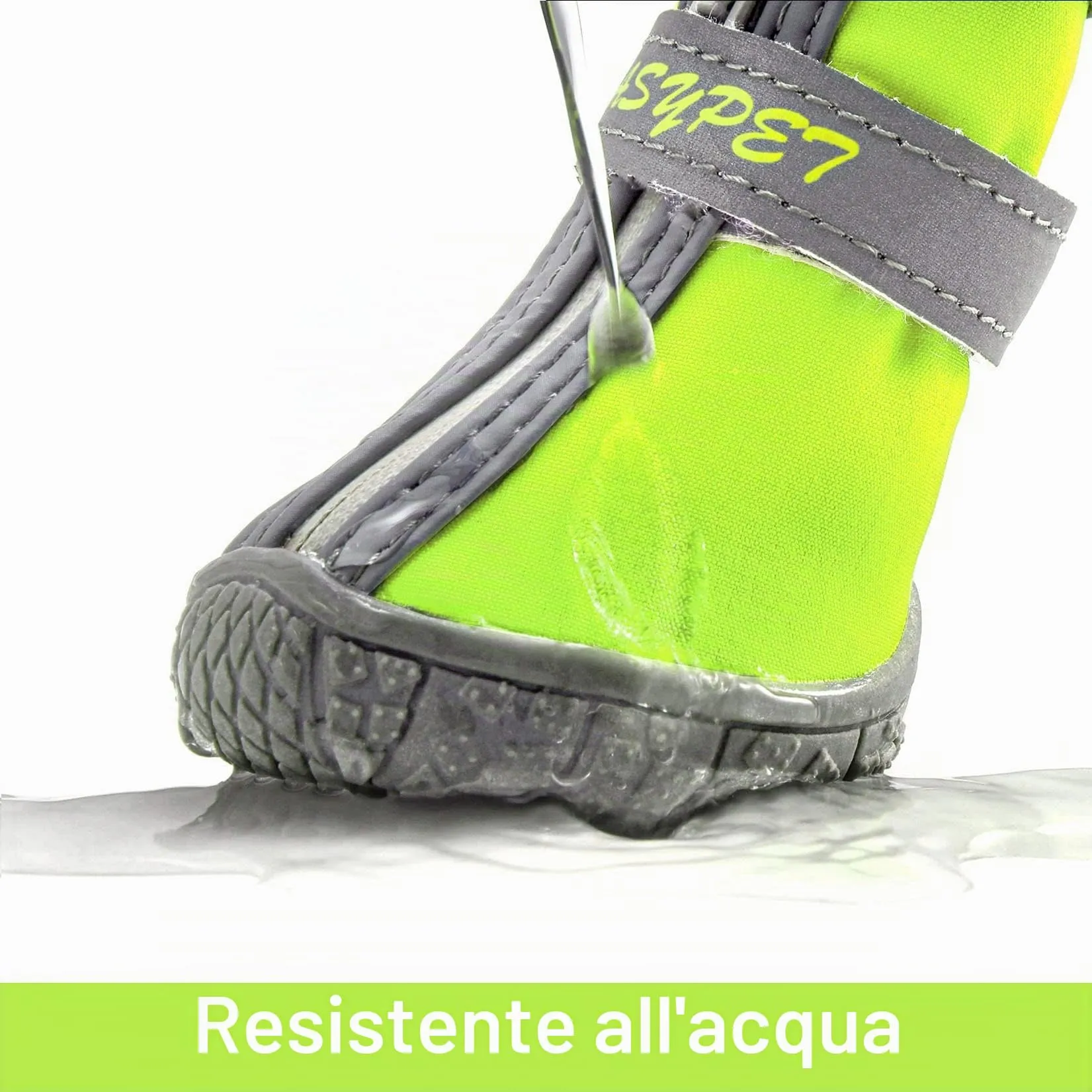Zunea Stivali per Cani di Piccola Taglia Impermeabili Protezione per Zampe Scarpe Antiscivolo Cuccioli Regolabili Riflettenti Stivali Morbidi Animali Domestici Cani Chihuahua Stivali Verde 1# - immagine 6