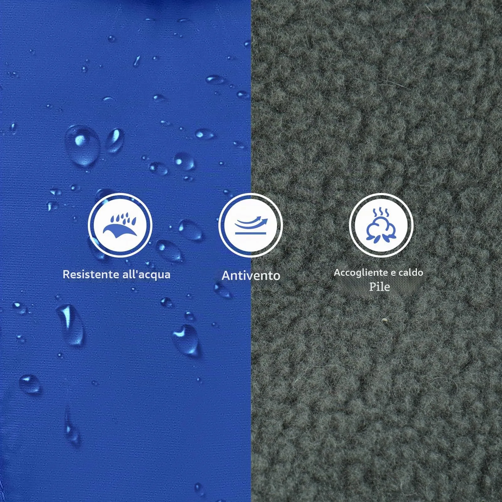Cappottino Impermeabile Cani, Giacca Invernale Cani Calda Cappotto Antivento Abbigliamento per Cani contro Freddo/Neve Con Foro per Imbracatura per Cani di Taglia Media Grande(Blu, L) - immagine 2