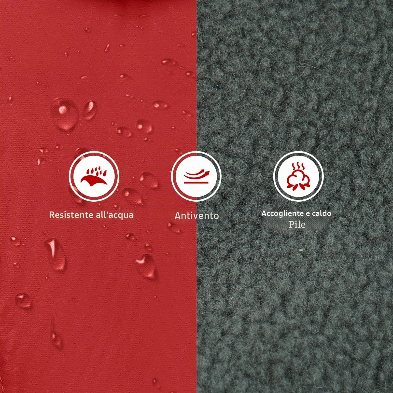 Giacca Invernale per Cani Grandi - Cappotto Caldo Impermeabile Antivento, Vestito Giubbino a Vento (Rosso, 3XL) - immagine 2
