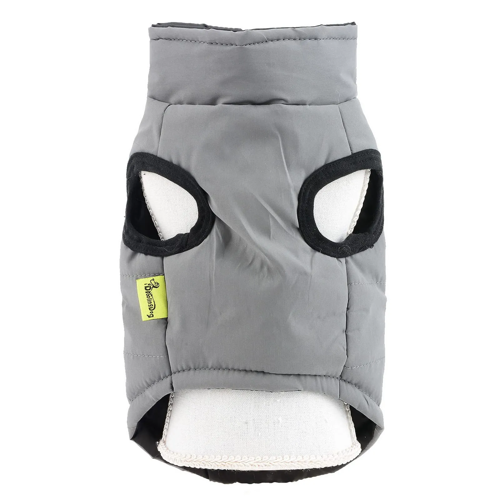 SMALLLEE_LUCKY_STORE Giacca invernale impermeabile per animali domestici con anello a D per cani di piccola taglia e gatti,cerniera cuccioli di chihuahua Yorkie gattino vestiti caldi, grigio, L - immagine 8