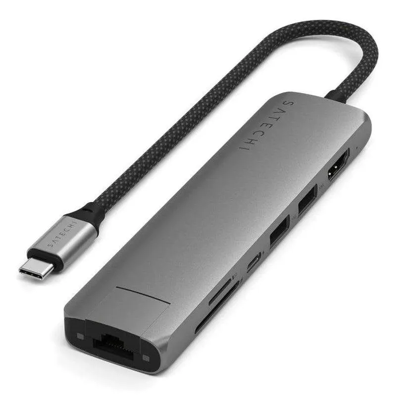 Hub Satechi 7 porte 10 Gbps ST-P7SM con Ethernet e HDMI - immagine 1