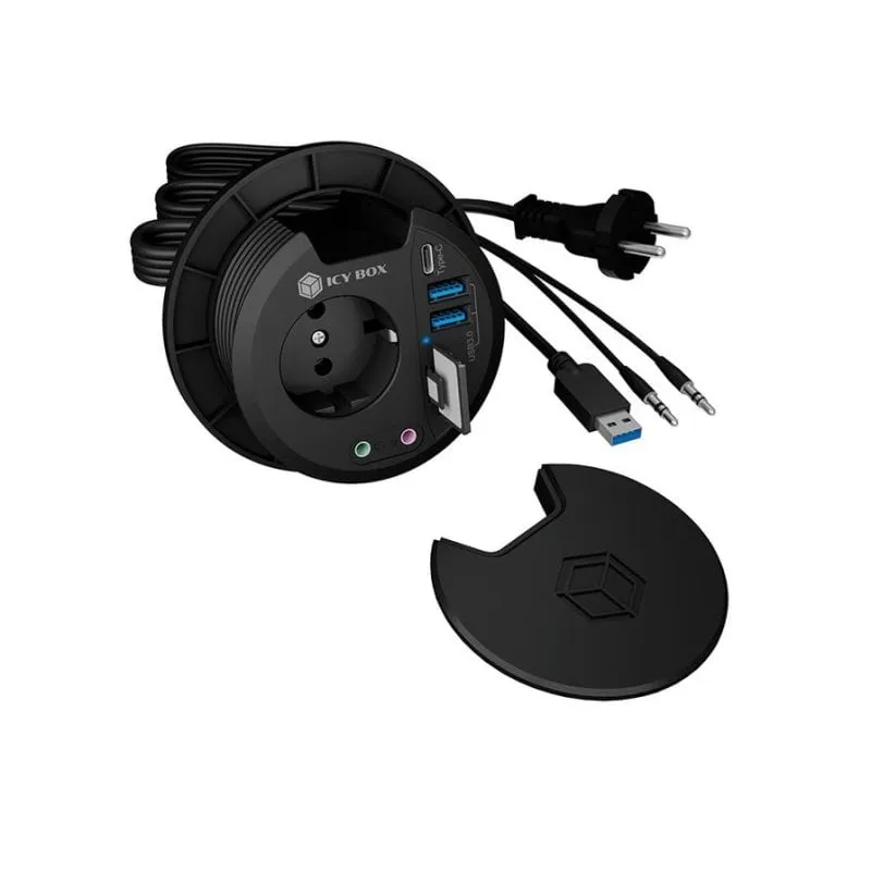 Hub ICY BOX 4 porte USB 3.0 modello IB-HUB1430-CR con slot SD/MicroSD - immagine 1