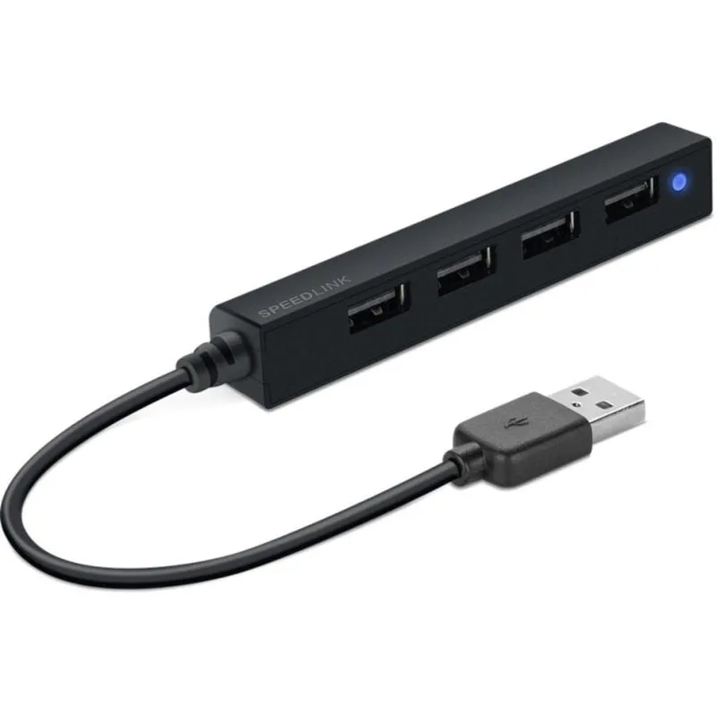 Hub Speed Link 4 porte USB 2.0 480 Mbit/s Snappy Slim nero compatto - immagine 1