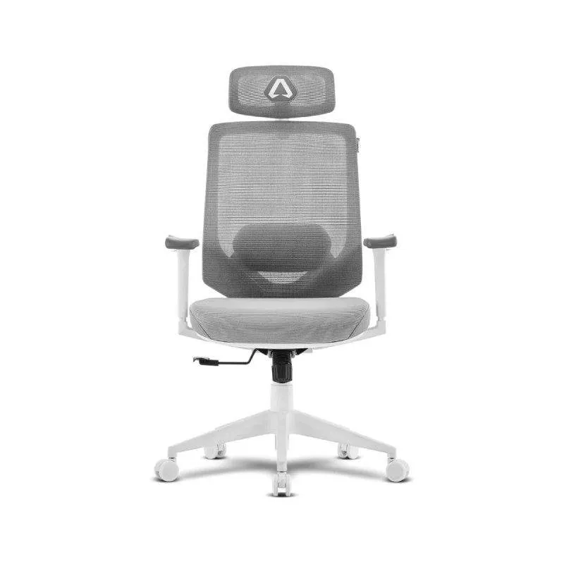 Sedia da ufficio Alpha Gamer Stella mesh bianca/grigia supporto 3D ergonomico - immagine 1