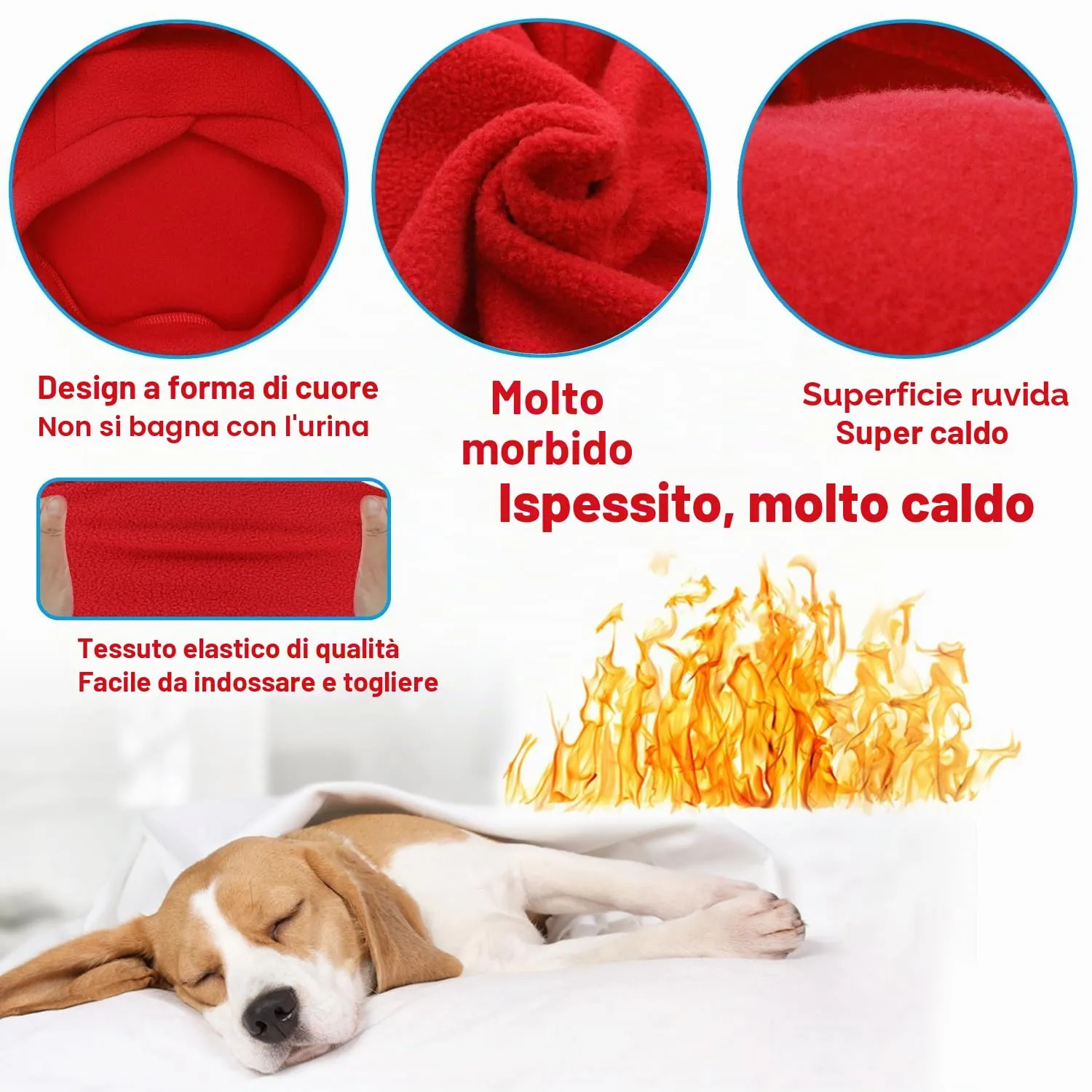 HuaLiSiJi Felpa Cane Pile Felpa per Cani Maglioncino Cane Maglione Chihuahua,Con Una Texture Morbida, Elastico Facile da Indossare e Colori Vivaci (XS,Rosso+Blu) - immagine 2