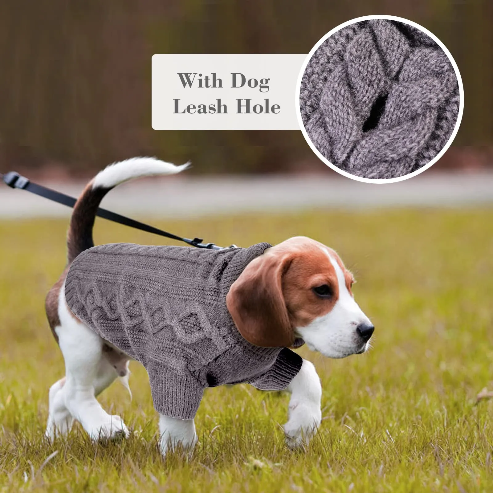 Hjumarayan Maglione per cani di piccola taglia – semplice ed elegante, caldo maglione per cani con foro per la pettorina, bel maglione per cani con gambe per Chihuahua (grigio XS) - immagine 7