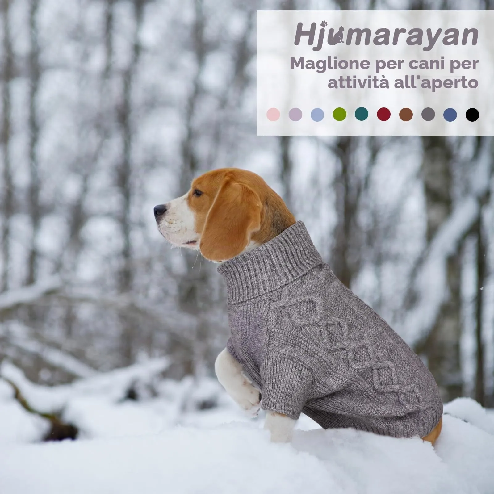 Hjumarayan Maglioncino Cane Taglia Media - Semplice & Elegante Con Foro per Guinzaglio, Maglia Termica per Bulldog Francese (Grigio M) - immagine 5