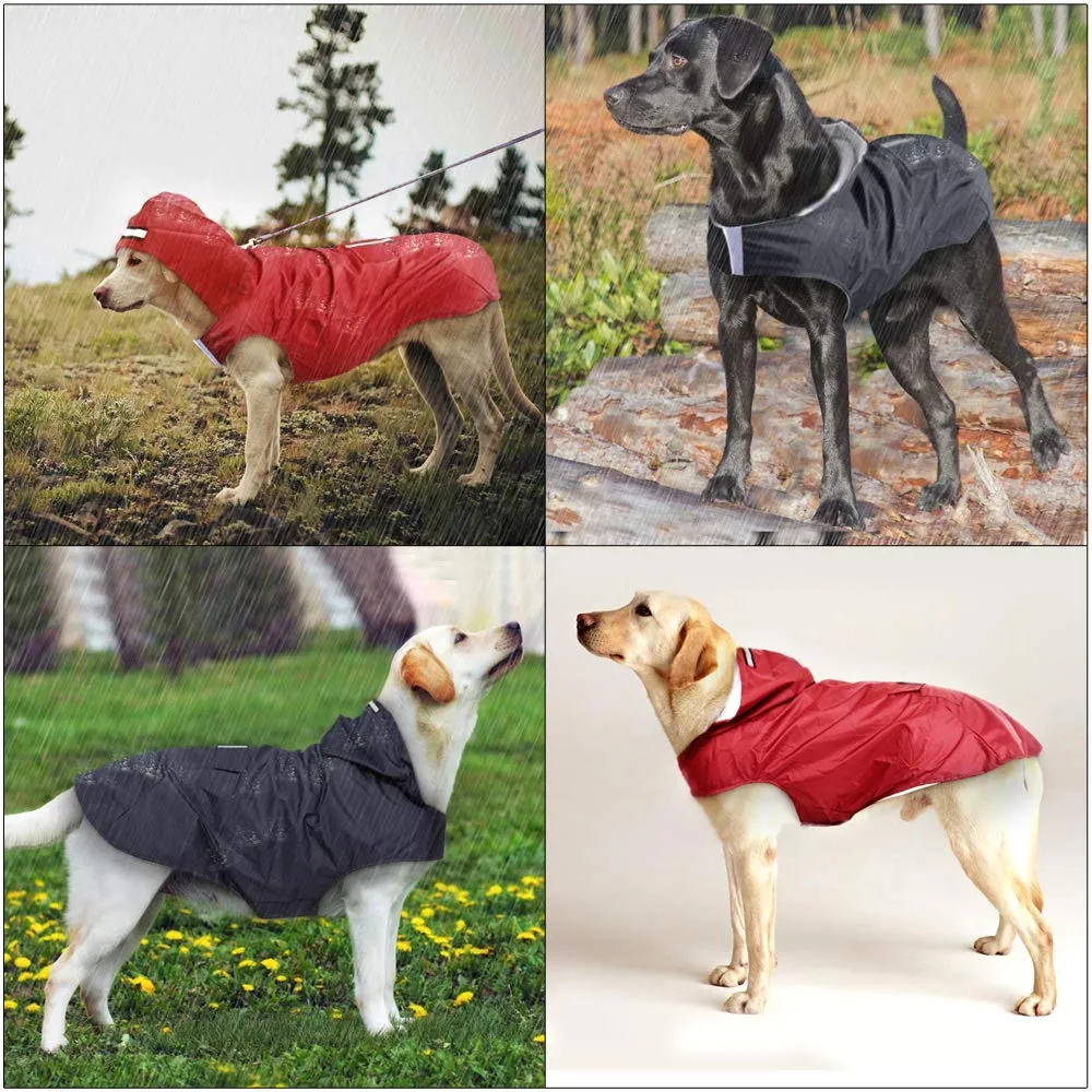 Idepet - Mantella per cani con cappuccio e foro per il collare, impermeabile e riflettente, per cani di piccola, media e grande taglia - immagine 6