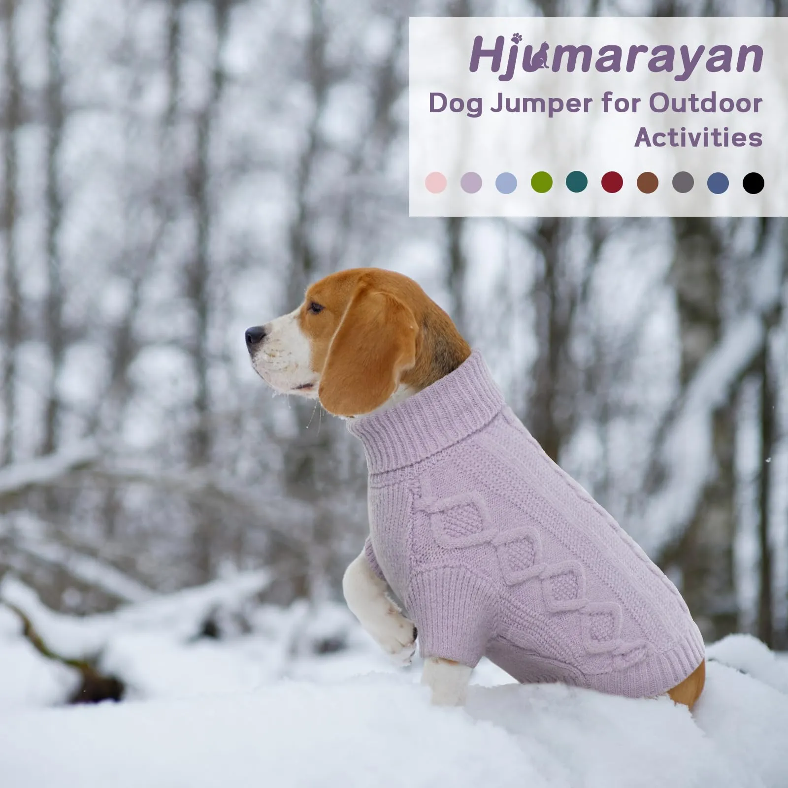 Hjumarayan Maglione Cane - Maglioncino per Cani Elegante con Foro per Guinzaglio, Maglia Termica Viola XS - immagine 5