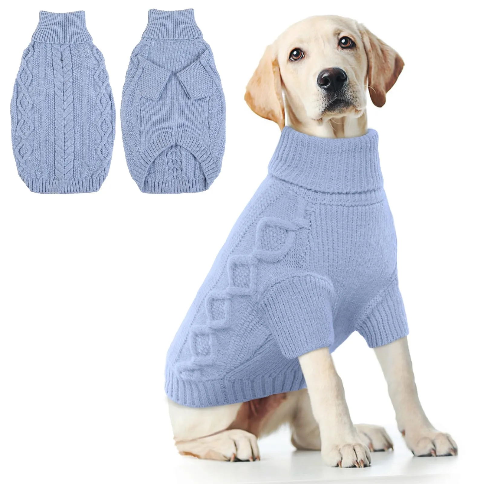 Hjumarayan Maglione per Cani Taglia Grande - Maglioncino Cane Semplice & Elegante, Maglia Termica Pile con Foro per Guinzaglio (Blu XXL) - immagine 1